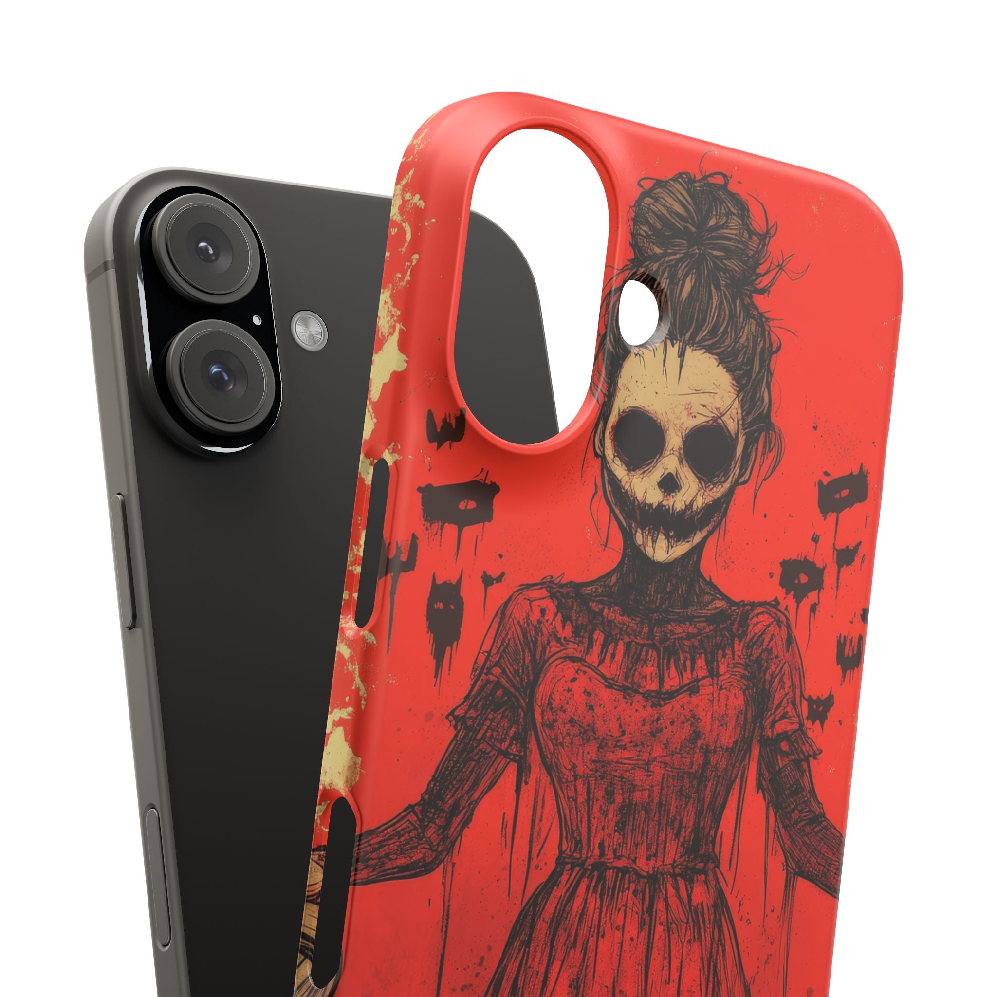 Haunting Scarlet Descent iPhone 16 - Slim Phone Case