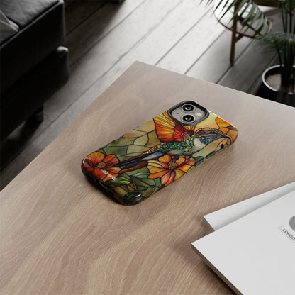 Hummingbird Dances Among Flowers - iPhone Case