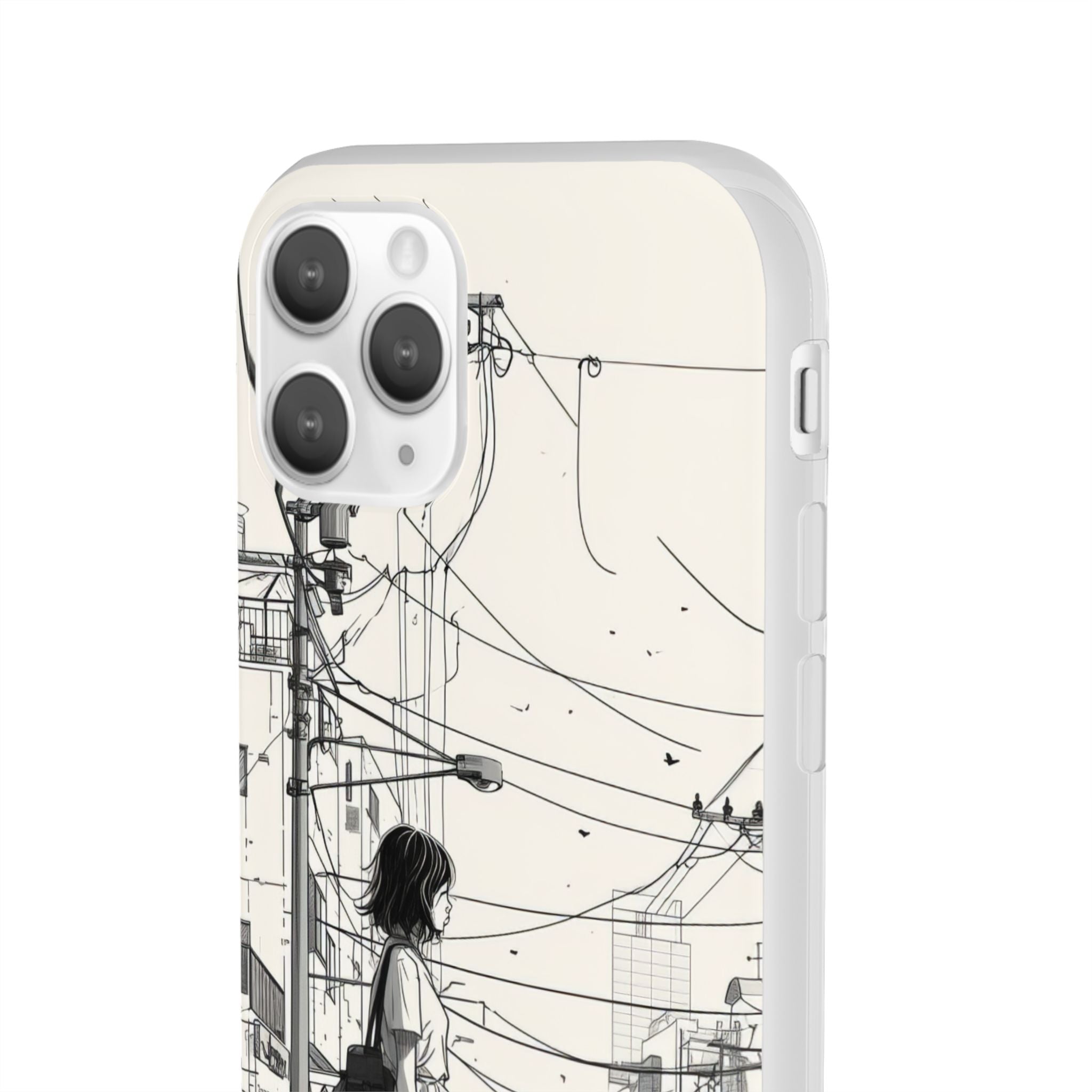 Urban Solitude Sketch | Flexible Phone Case for iPhone