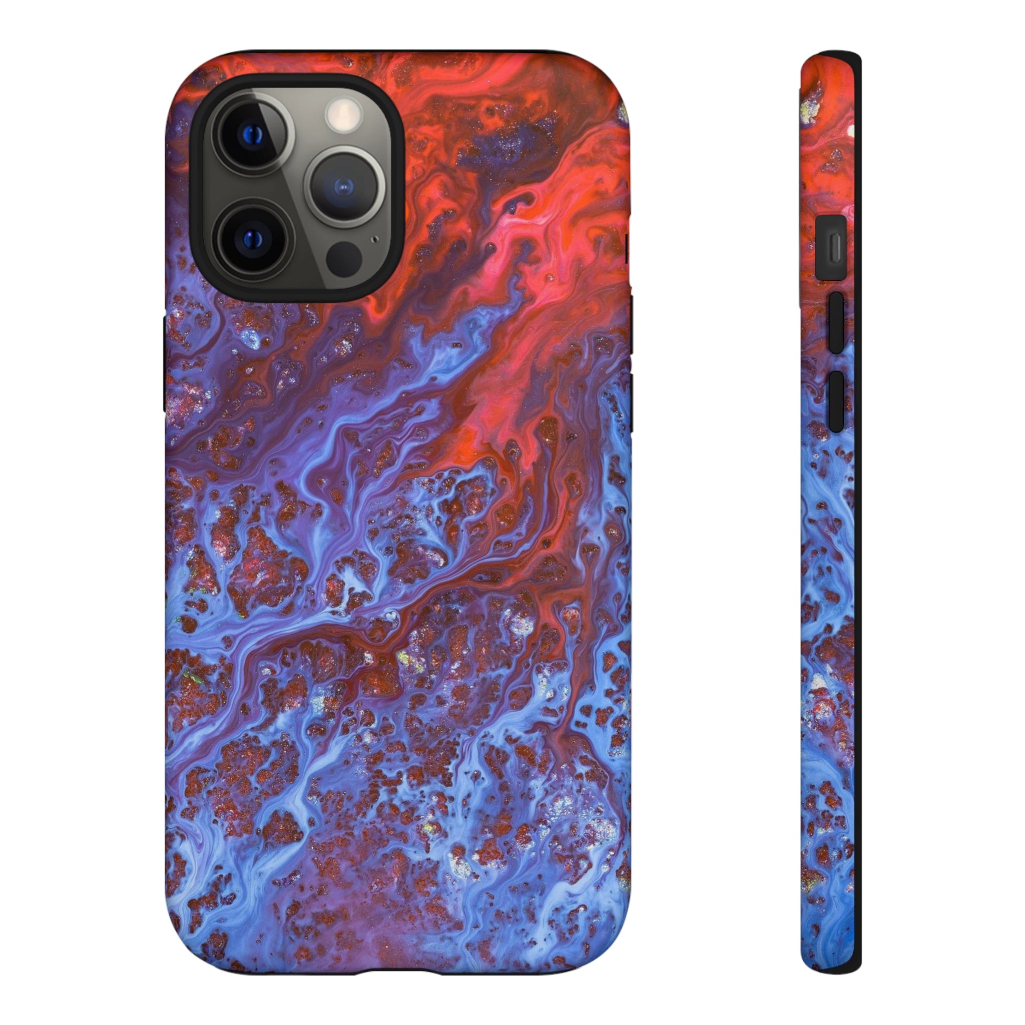 Blue Lava Ink Art iPhone Case (Protective) iPhone 12 Pro Max Matte Phone Case