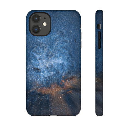 Blue Stardust Ink Art iPhone Case (Protective) iPhone 11 Matte Phone Case