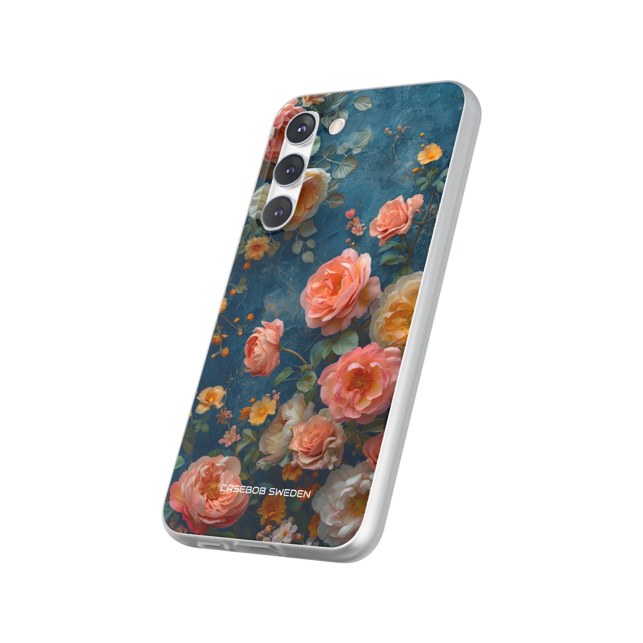 Blue Floral Elegance - Flexi Samsung S23 Phone Case