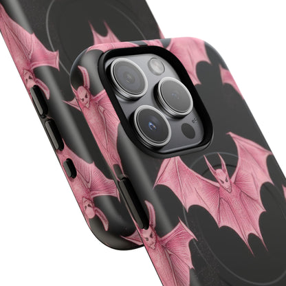 Gothic Pink Bats Aflame iPhone 15 | Tough+ Phone Case