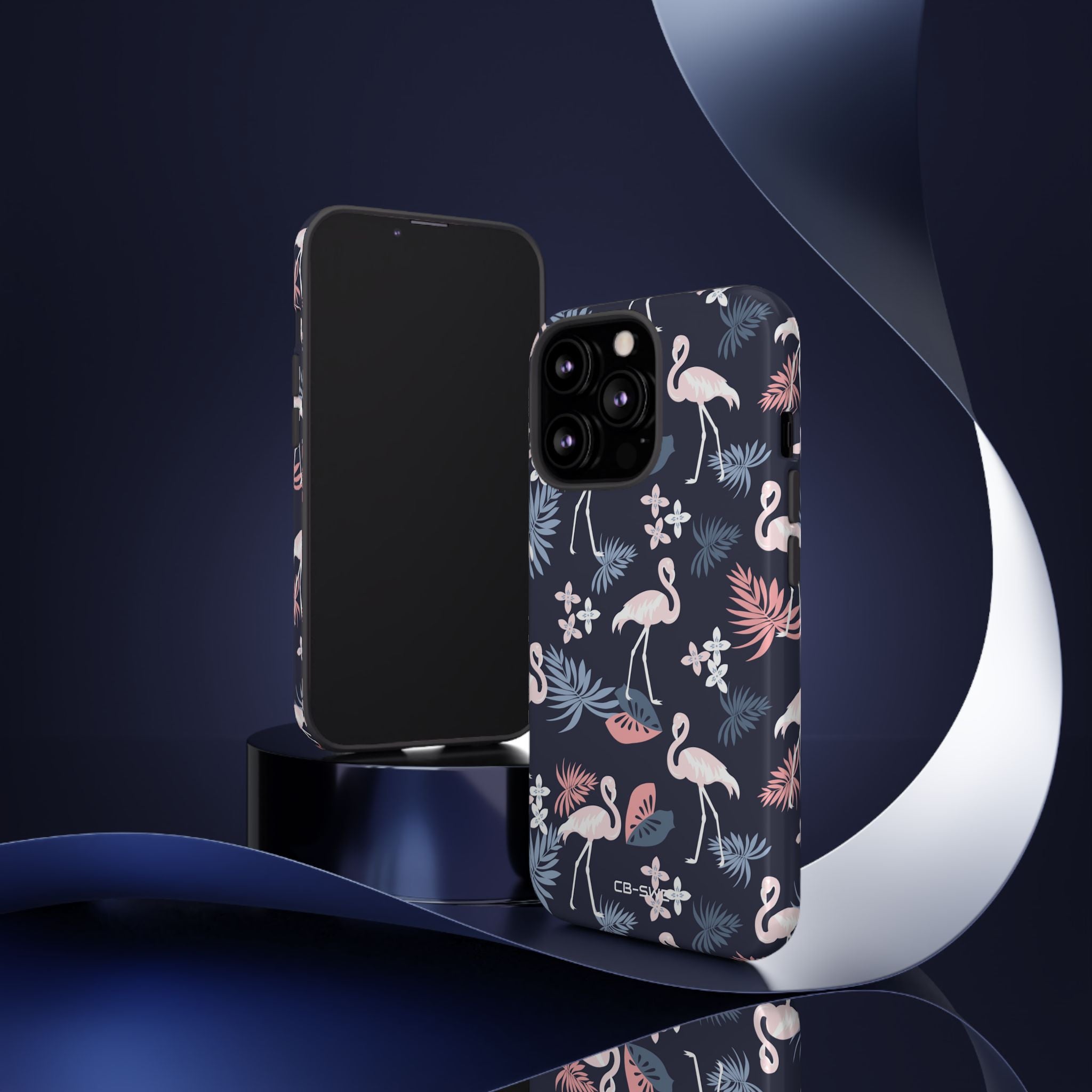 Flamingos Dance Playfully - iPhone Case