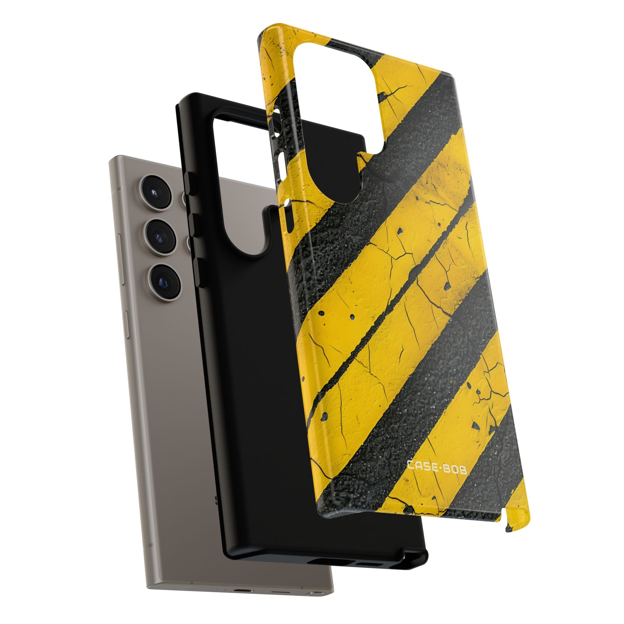 Yellow Stripe Distress Samsung S24 Ultra Case - Tough