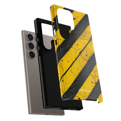 Yellow Stripe Distress Samsung S24 Ultra Case - Tough