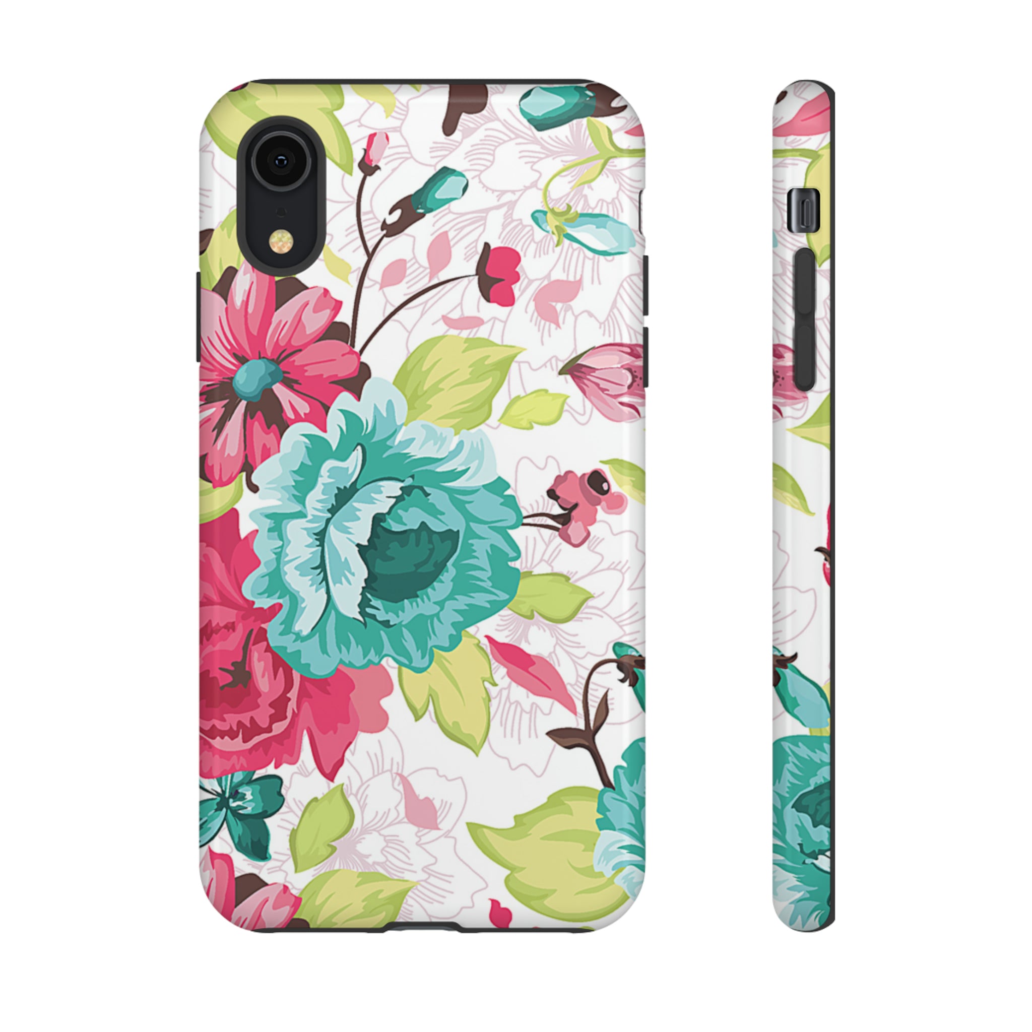 Vintage Flowers Pattern iPhone case - Protective Phone Case