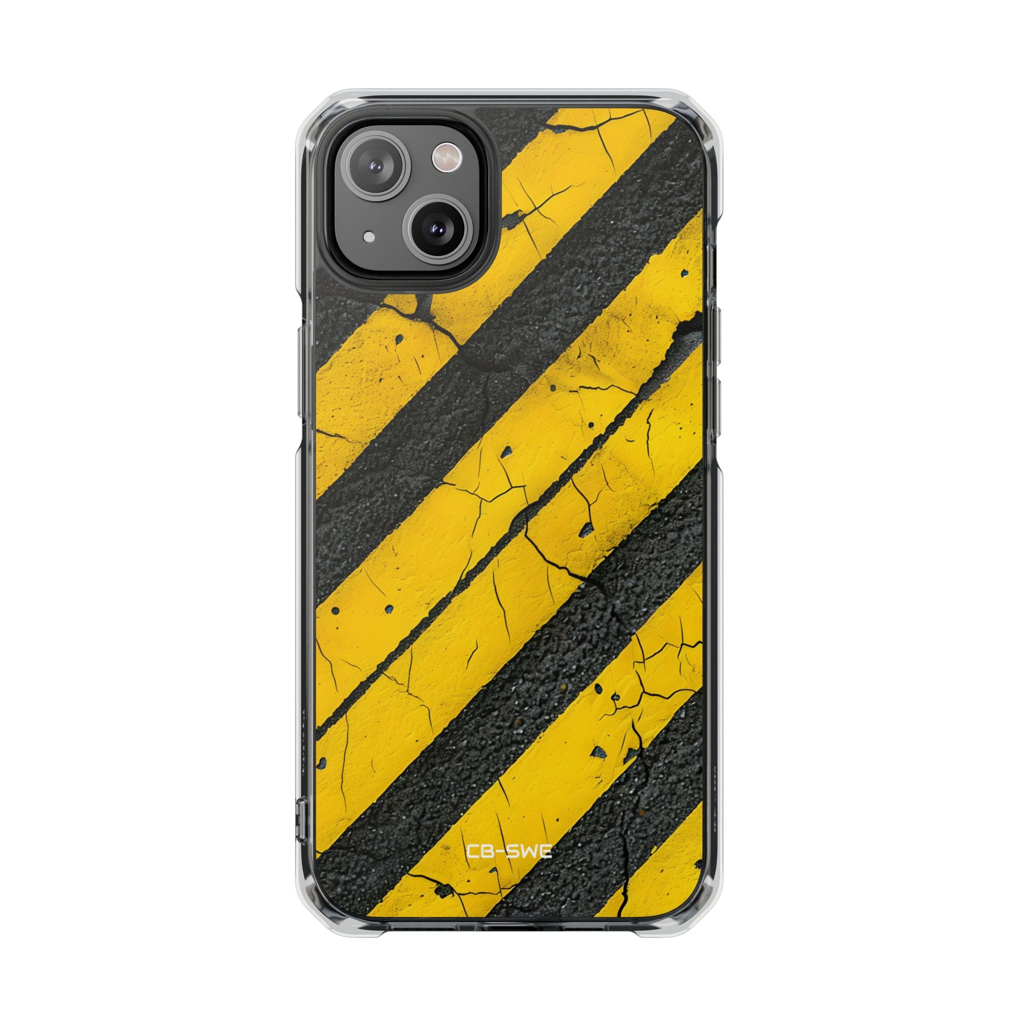 Cracked Hazard Lines iPhone Case - Impact