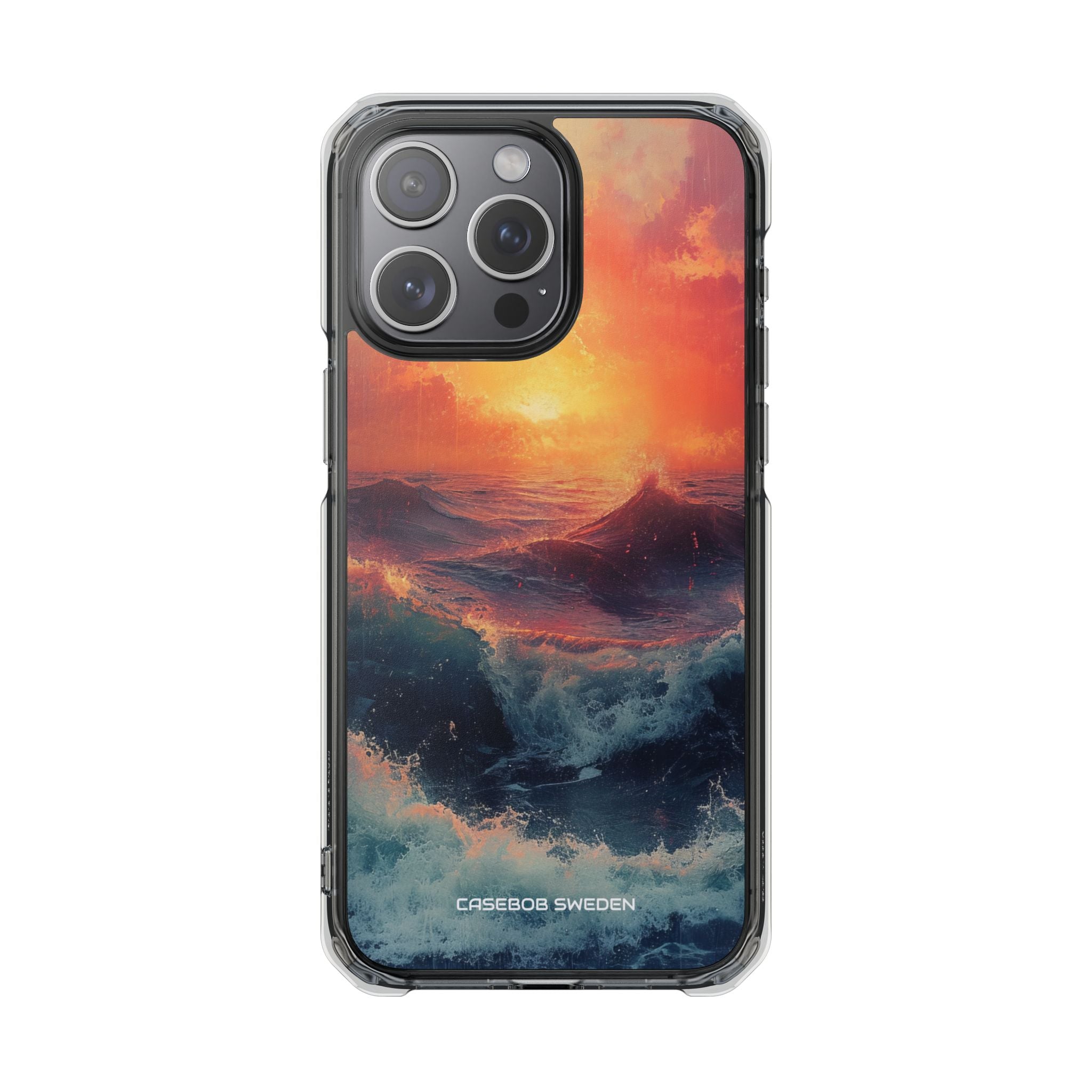 Ocean Sunset Waves - Clear Impact iPhone 15 Phone Case