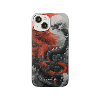 Twin Dragons Crimson iPhone 14 Case - Soft