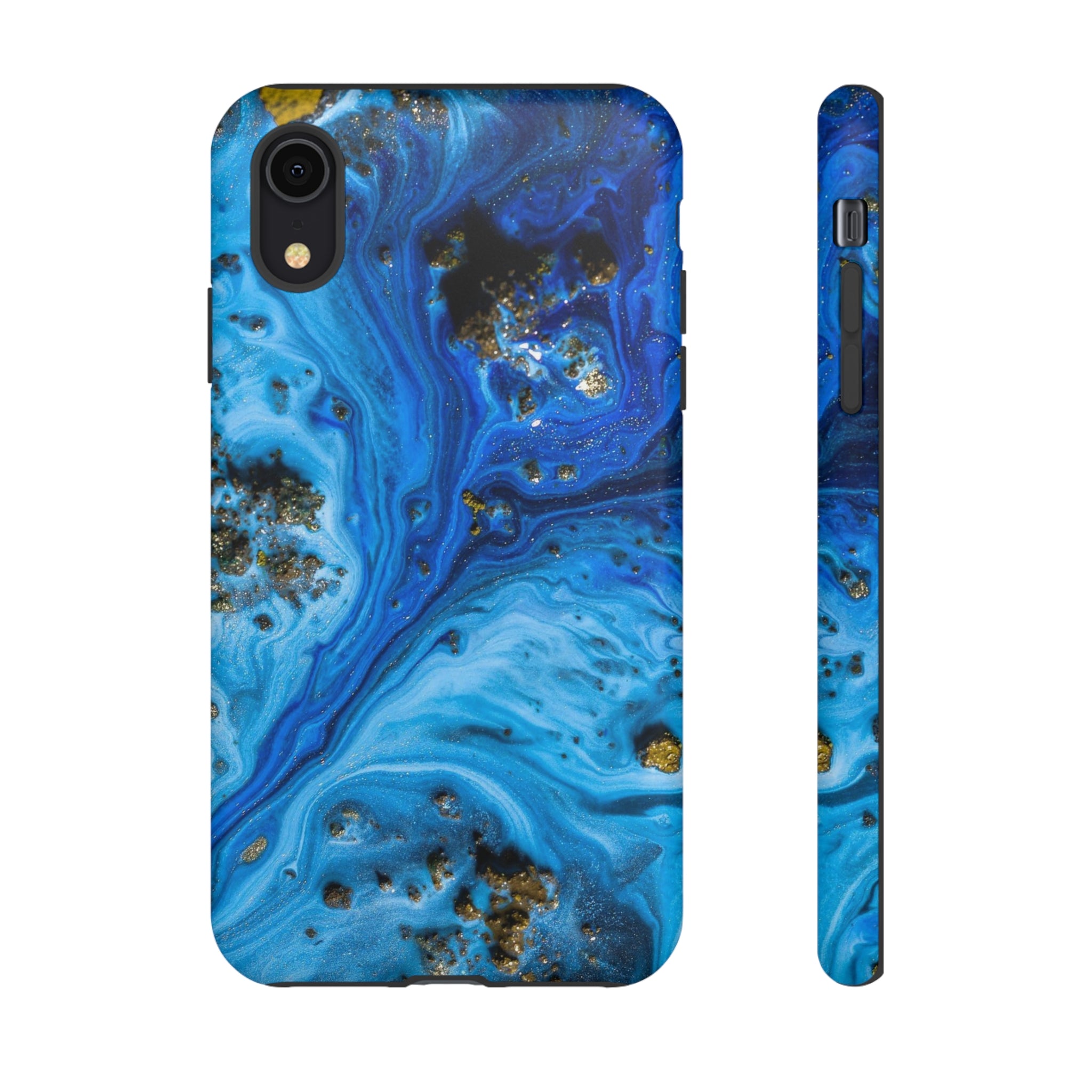 Blue Ice Melt Ink Art iPhone Case (Protective) iPhone XR Matte Phone Case