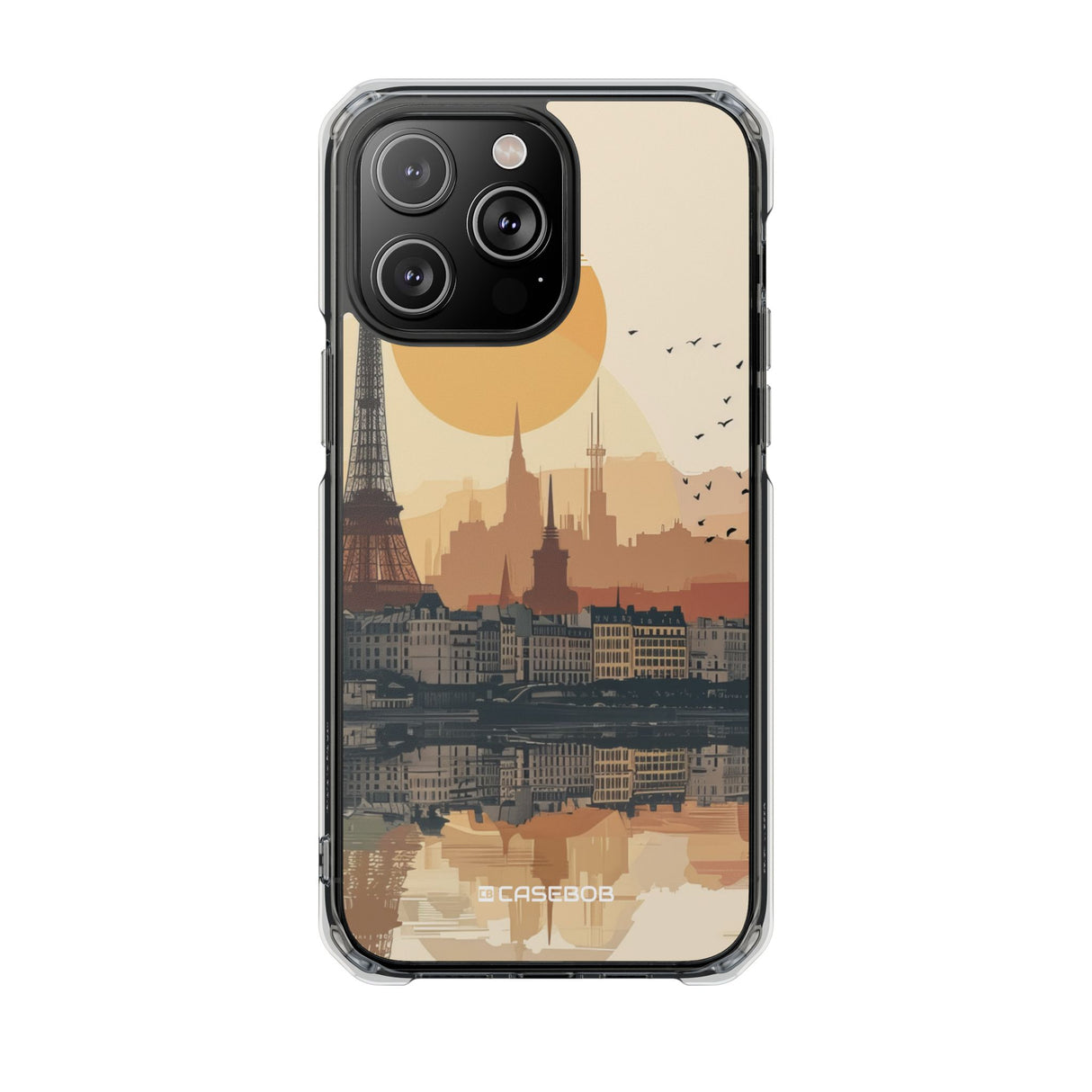 Parisian Sunset Serenity - Phone Case for iPhone (Clear Impact - Magnetic)