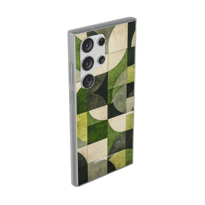 Green Geometric Harmony - Flexi Samsung S23 Phone Case