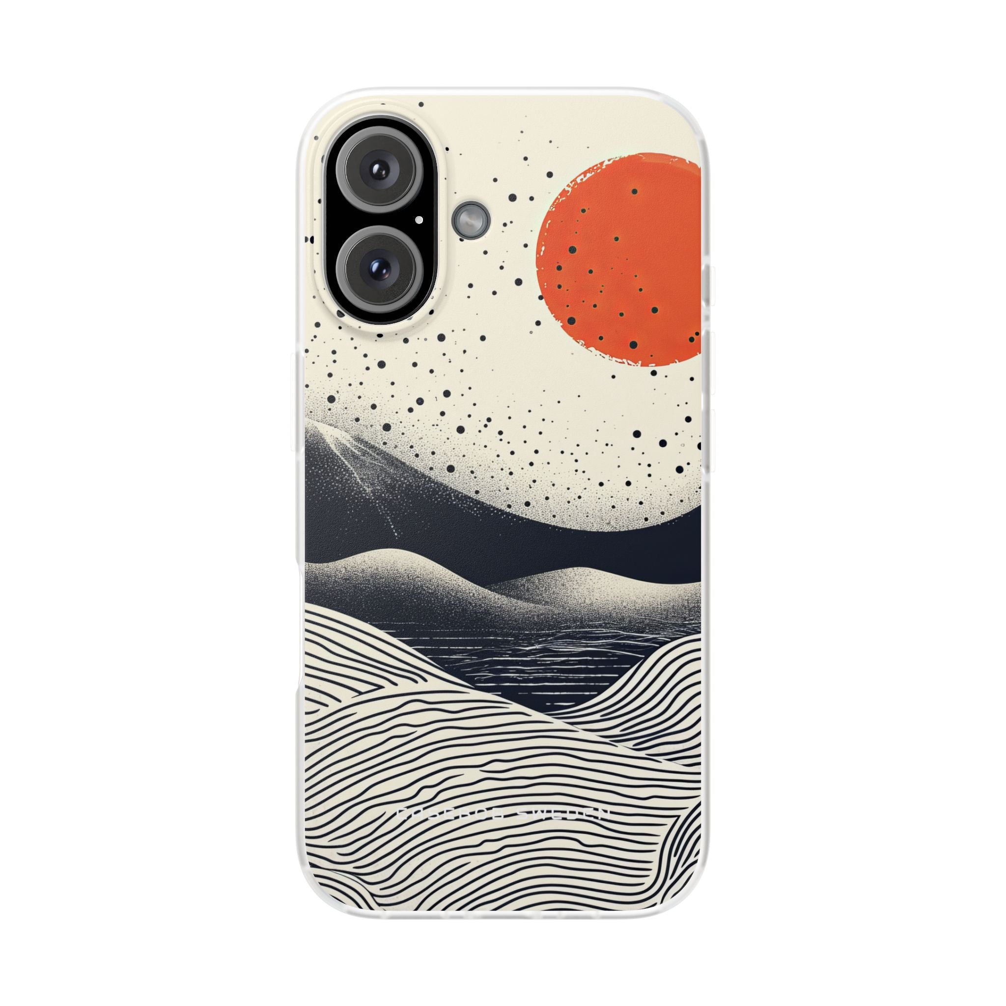 Red Sun Over Flowing Horizons iPhone 16 - Flexi Phone Case