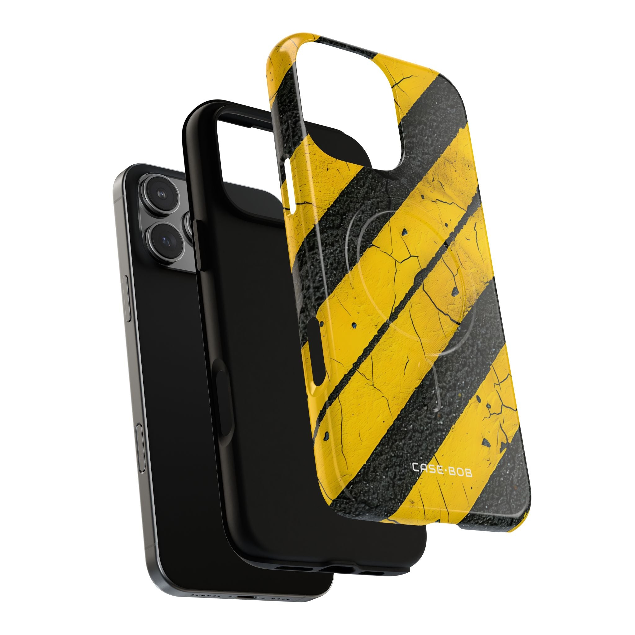 Yellow Stripe Distress iPhone 16 Pro Max Case - Tough+