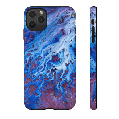 Ice Blue River Ink Art iPhone Case (Protective) iPhone 11 Pro Max Glossy Phone Case