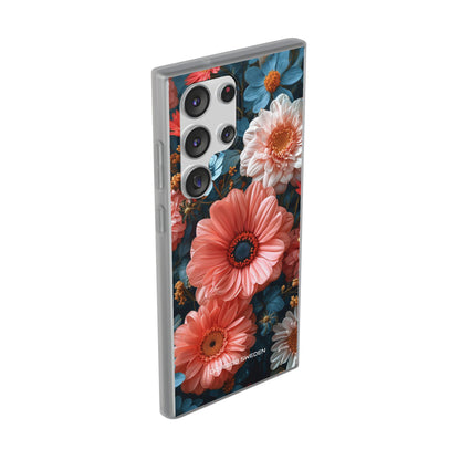 Coral Teal Blooms - Flexi Samsung S23 Phone Case