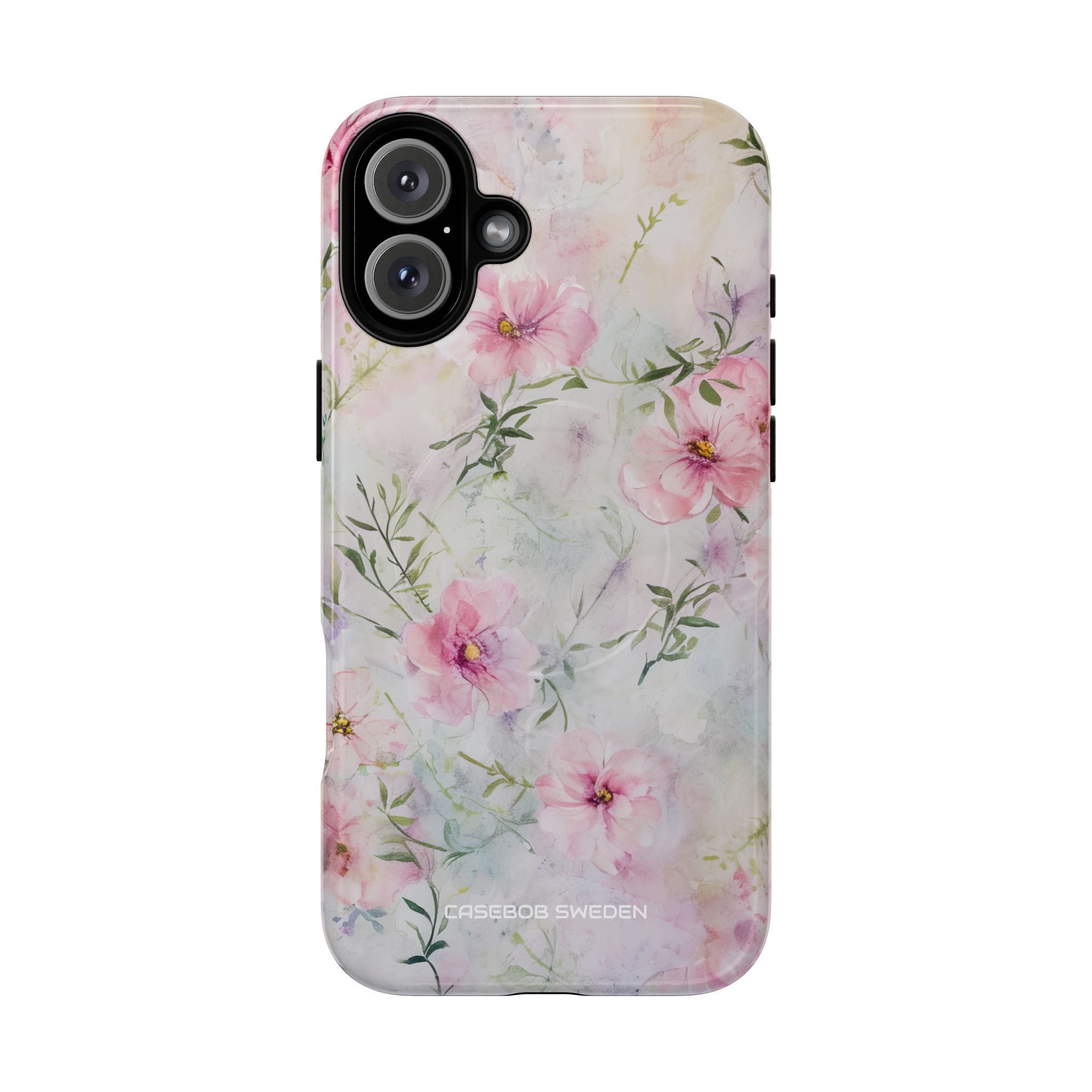 Pink Floral Watercolor Decor - Tough + MagSafe® iPhone 16 Phone Case