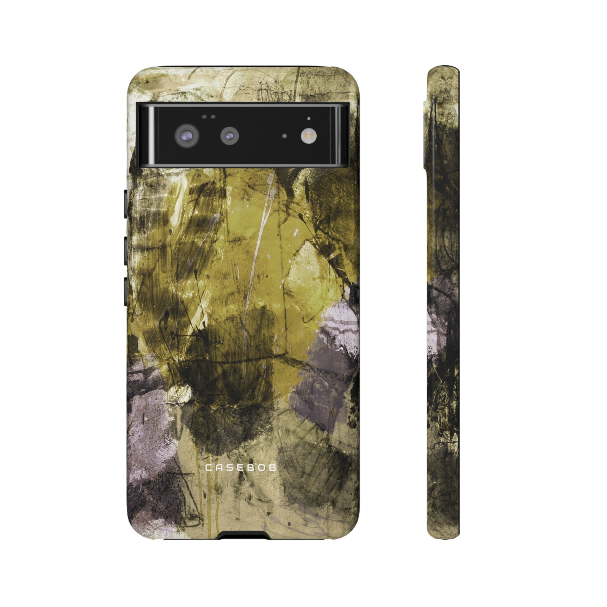 Yellow Grunge Art Phone Case - Protective Phone Case