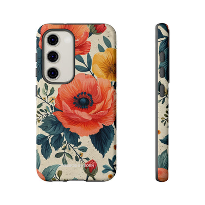 Vibrant Botanical Poppies - Tough Samsung S23 Phone Case