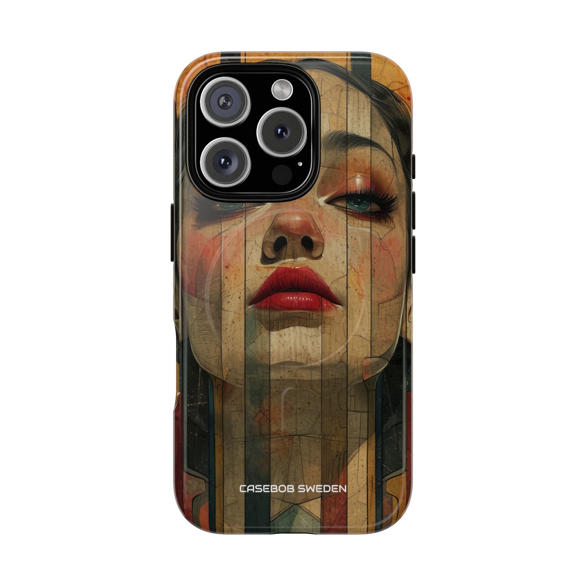 Bold Art Deco Portrait - Tough + MagSafe® iPhone 16 Phone Case