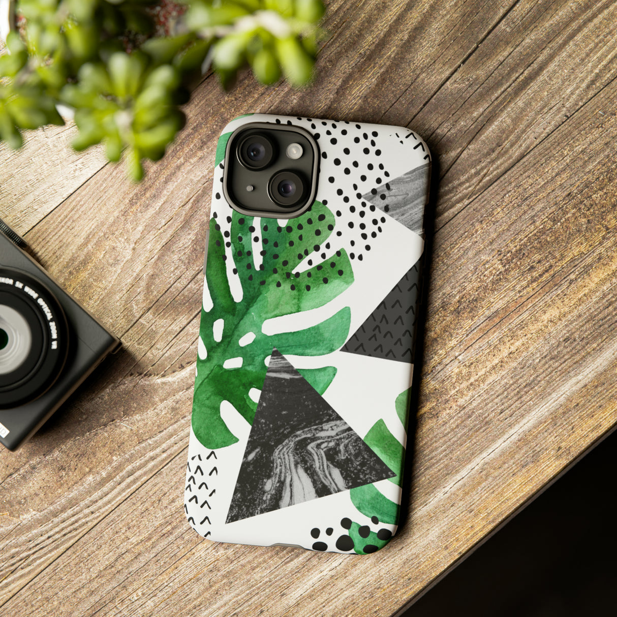 Grunge Green Tropical - Protective Phone Case