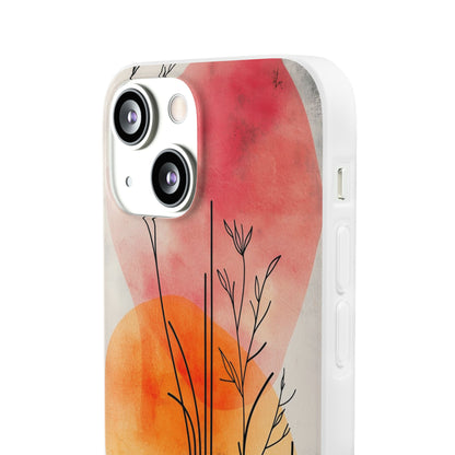 Curved Stem Sunset iPhone 13 mini Case - Soft
