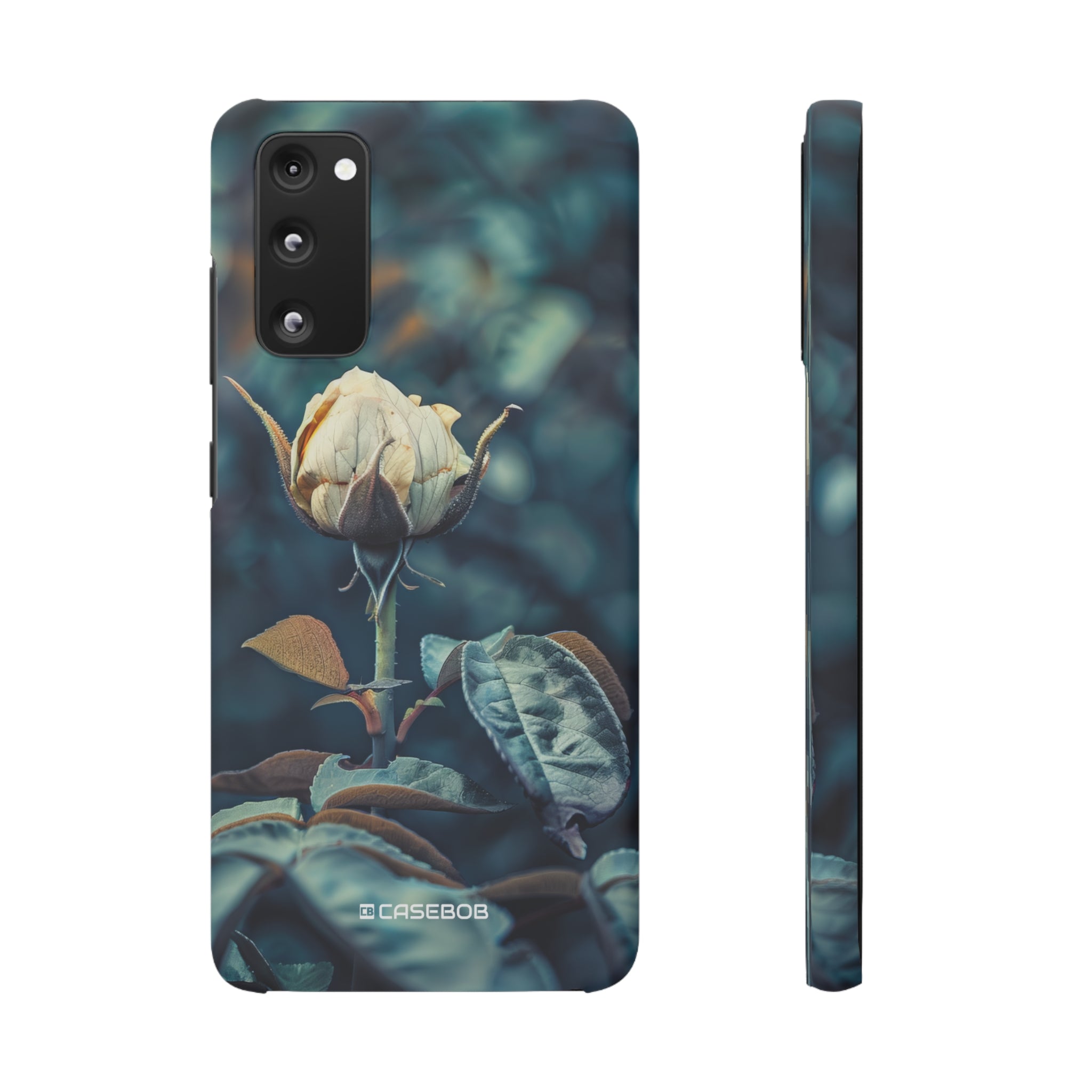 Teal Rosebud Serenade | Slim Phone Case for Samsung