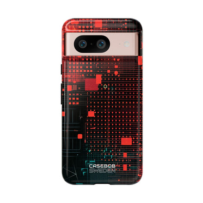 Crimson Circuit Grid Google Pixel 8 - Tough