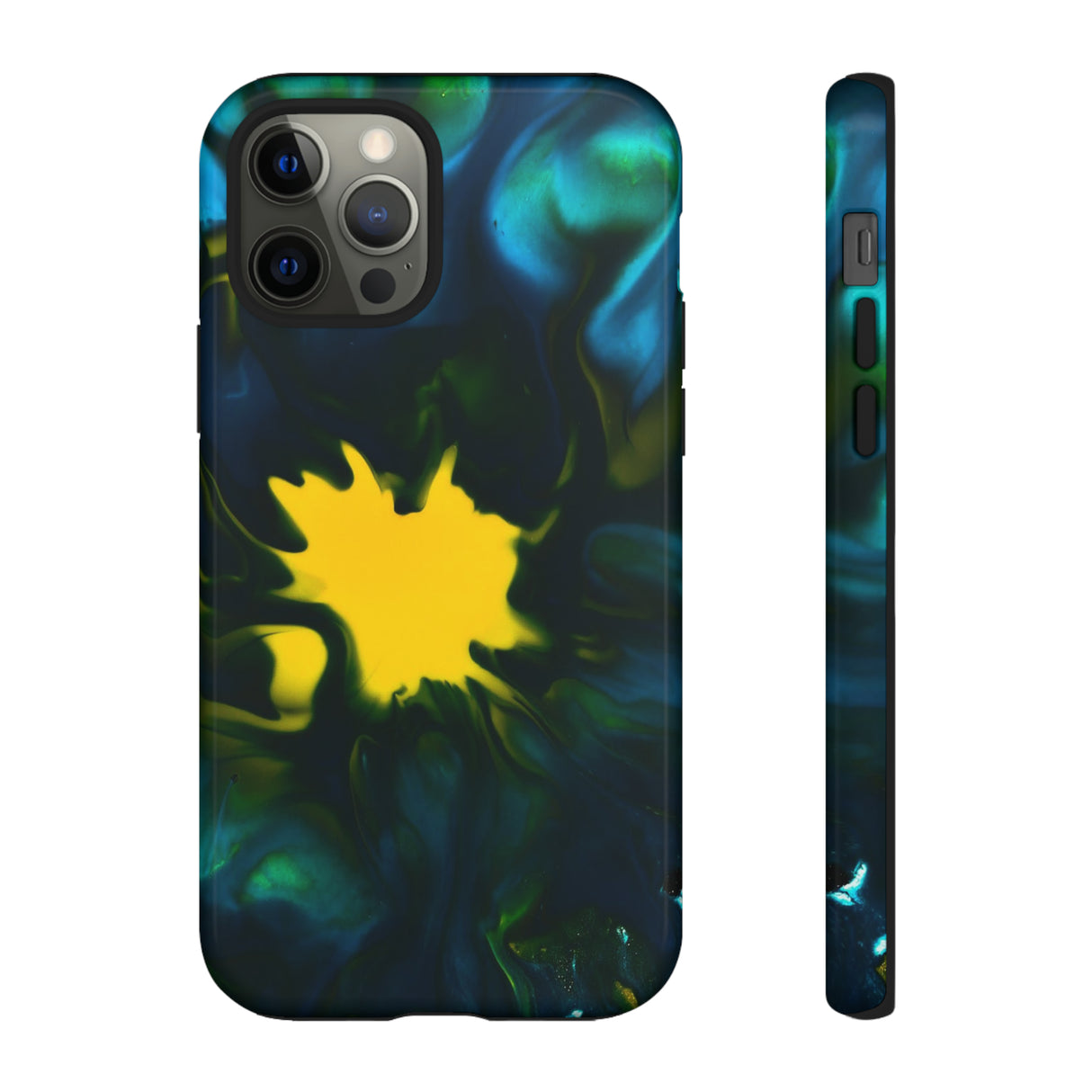 Yellow Spot Ink Art - Protective Phone Case