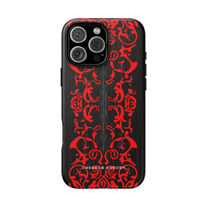 Gothic Crimson Symmetry iPhone 16 - Tough Phone Case