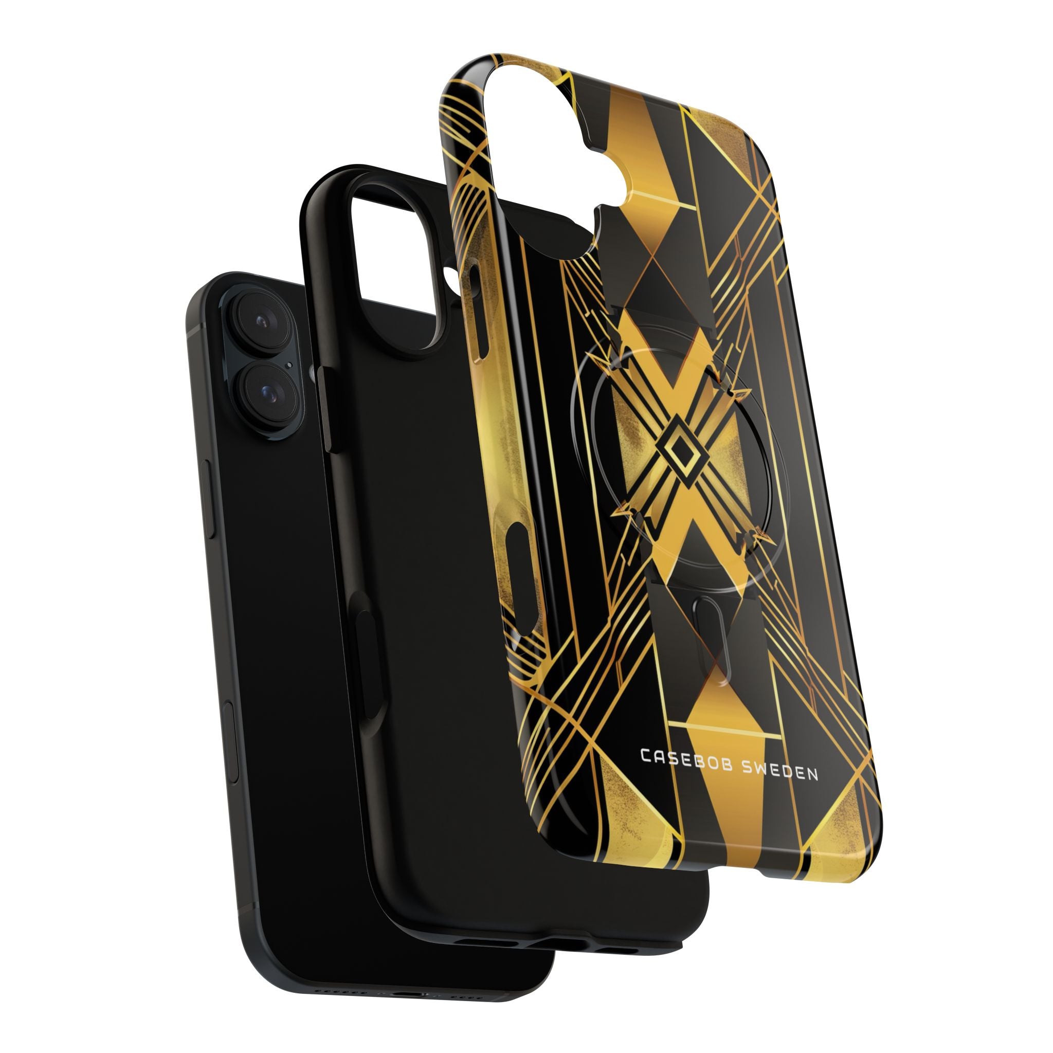 Golden Geometric Elegance iPhone 16 | Tough+ Phone Case