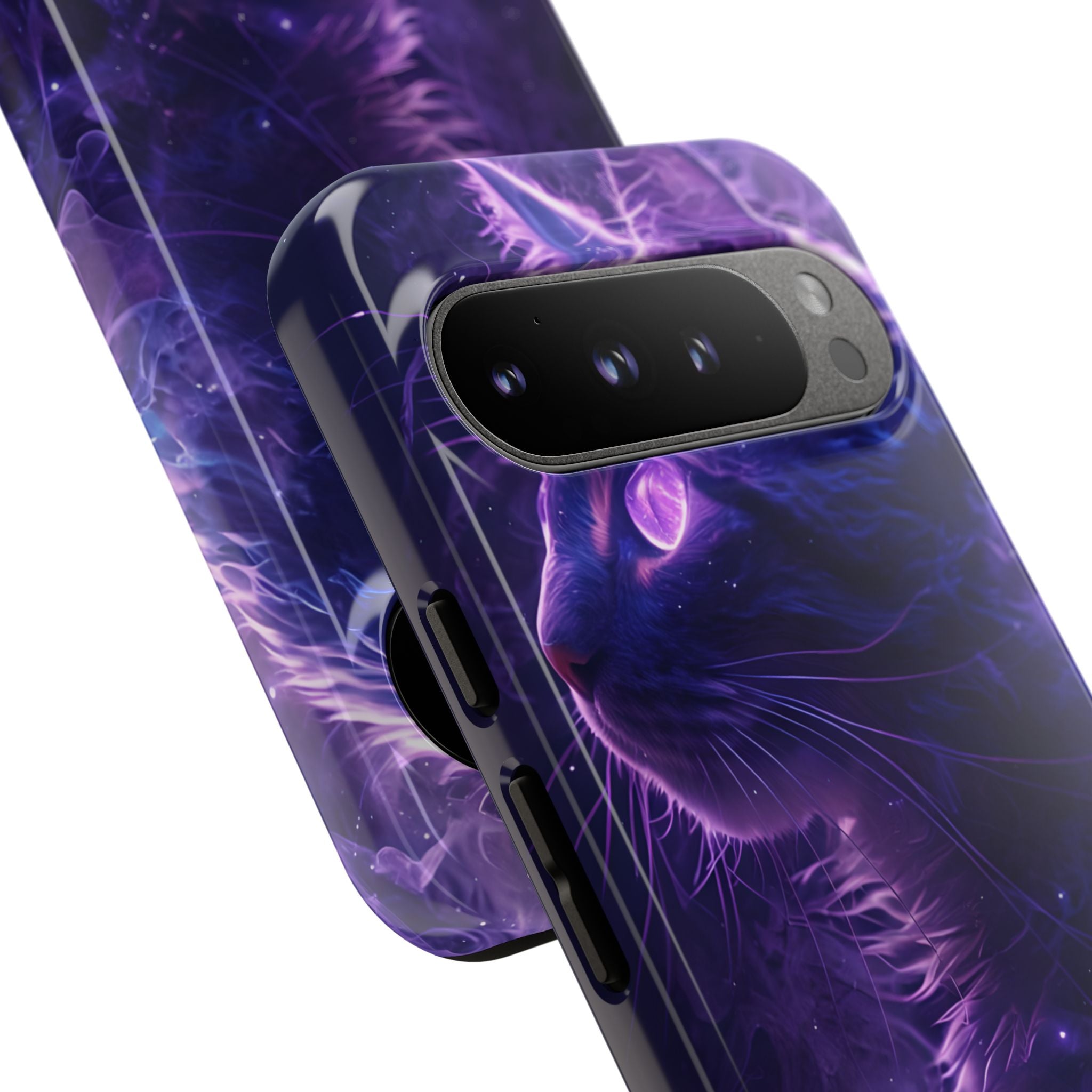 Kat met Kosmische Gloed en Mystieke Wervelingen Google Pixel 9 - Tough