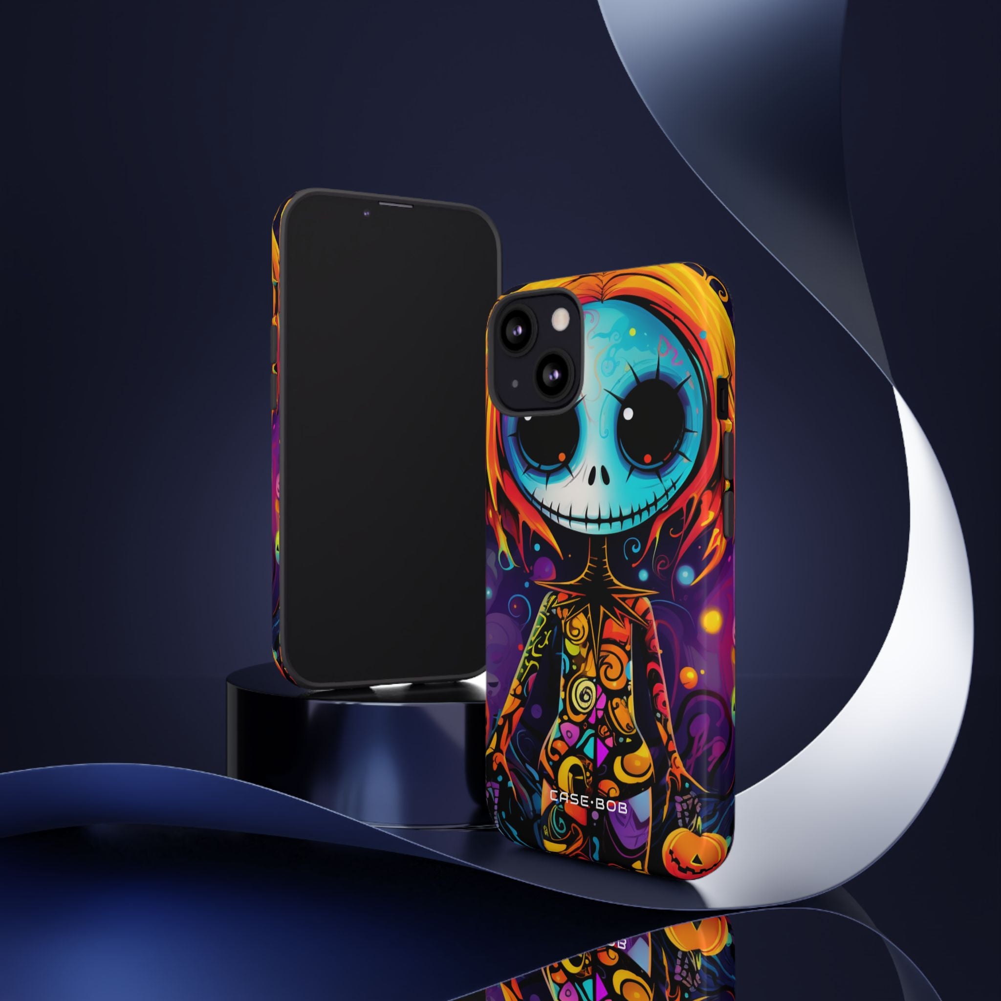 Blue Skull Swirl iPhone 13 Case - Tough