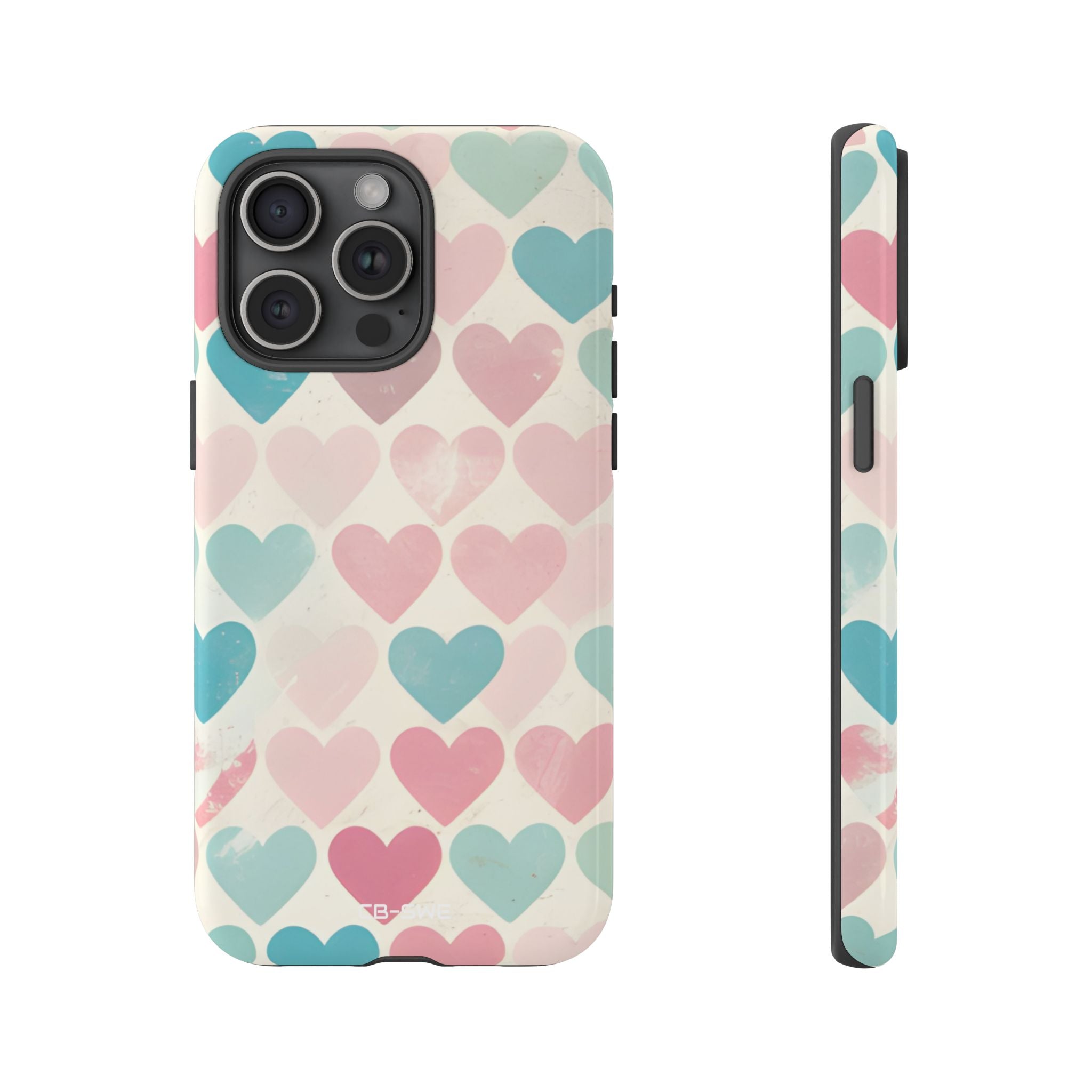 Retro Hearts Symmetry - iPhone Case