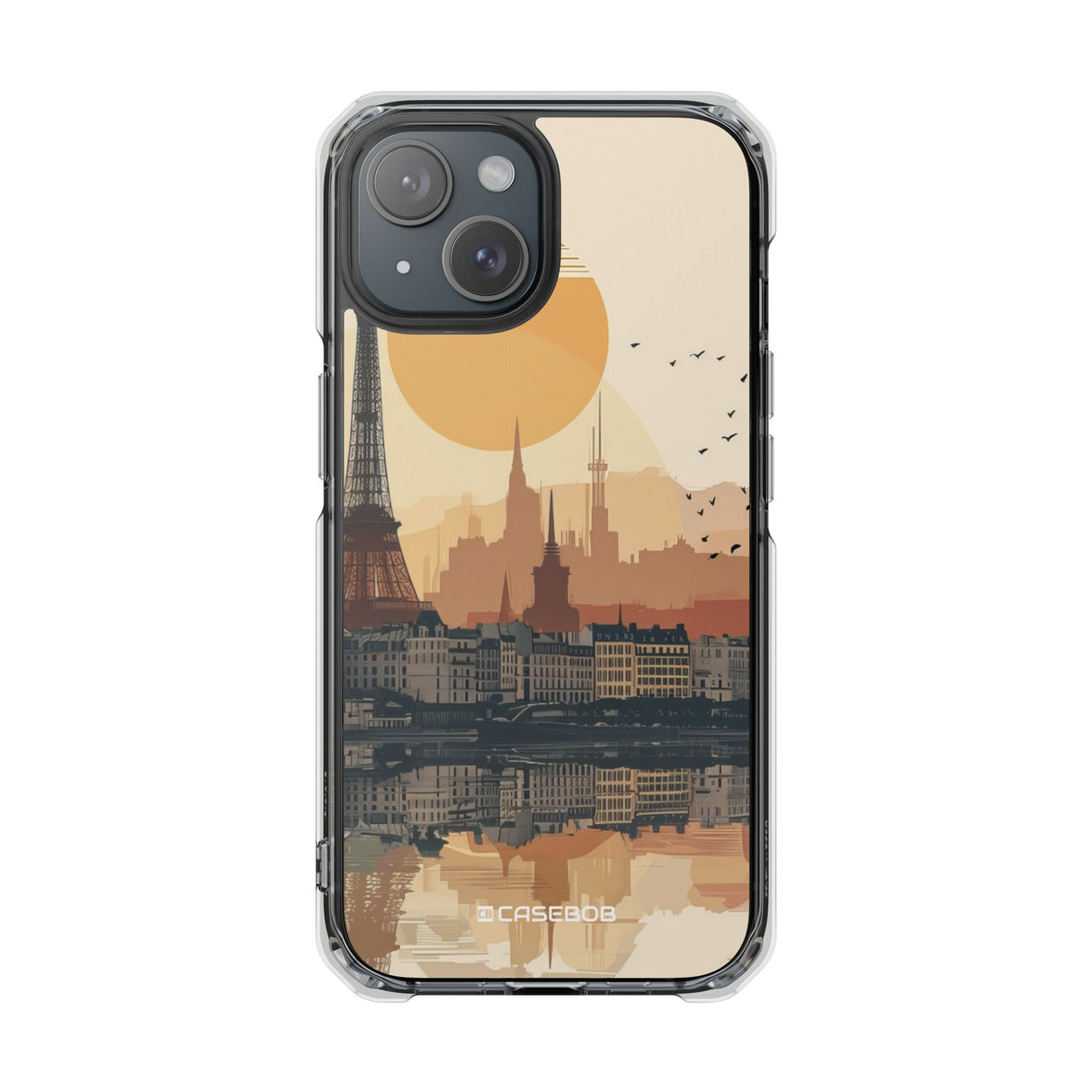 Parisian Sunset Serenity - Phone Case for iPhone (Clear Impact - Magnetic)