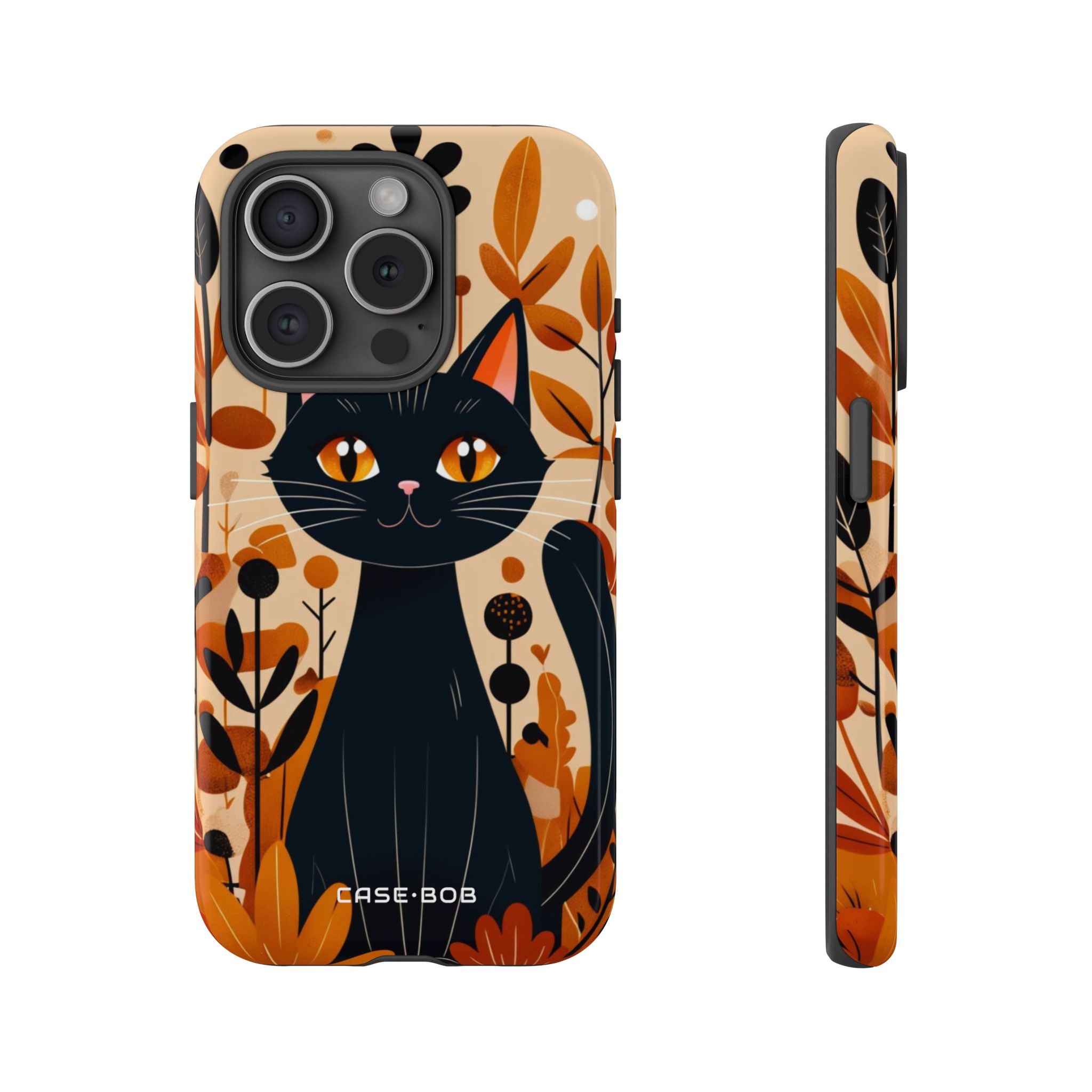 Black Cat Glow iPhone 15 Pro Case - Tough