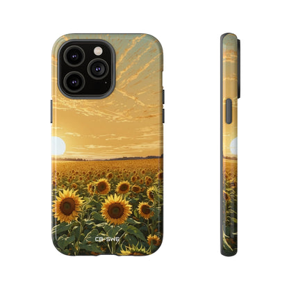 Sunflowers Embrace Sunset - iPhone Case