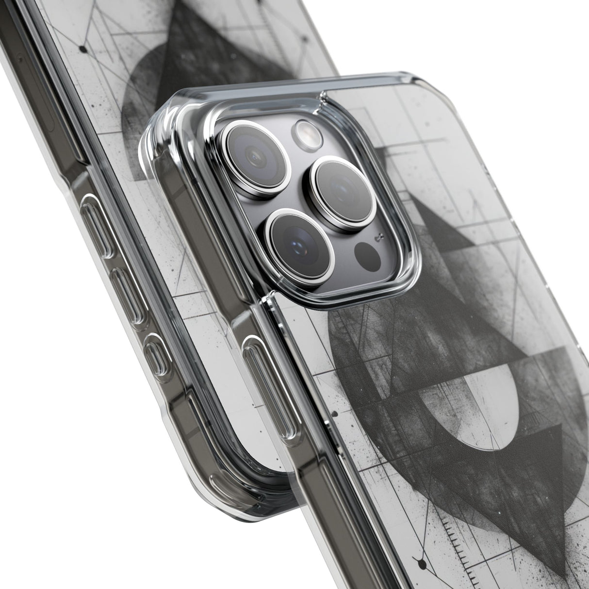 Monochrome Geometry - Phone Case for iPhone (Clear Impact - Magnetic)