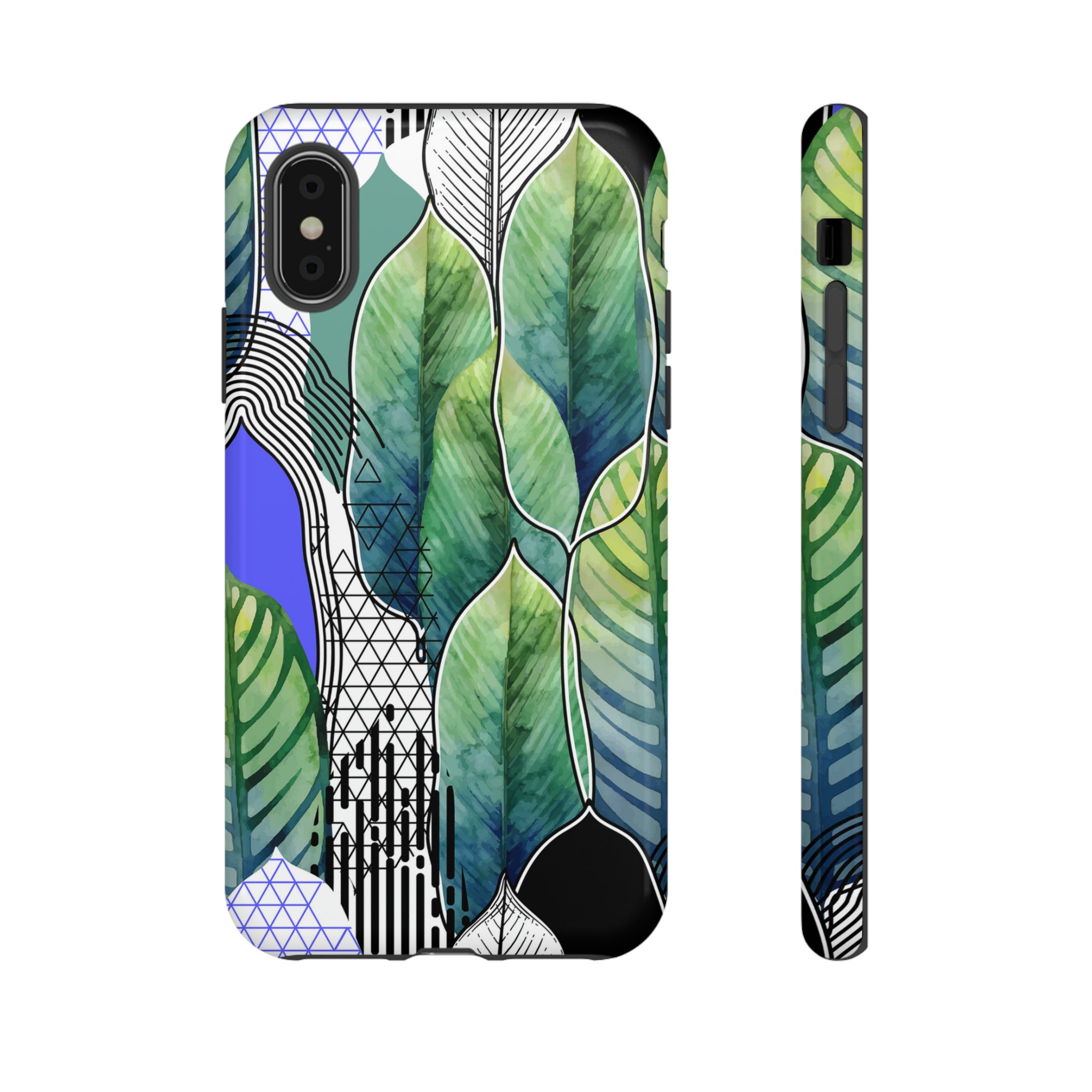 Watercolor Green Leafs - Protective Phone Case