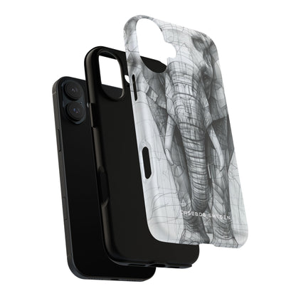 Elephant Line Geometry iPhone 16  Tough+ Phone Case