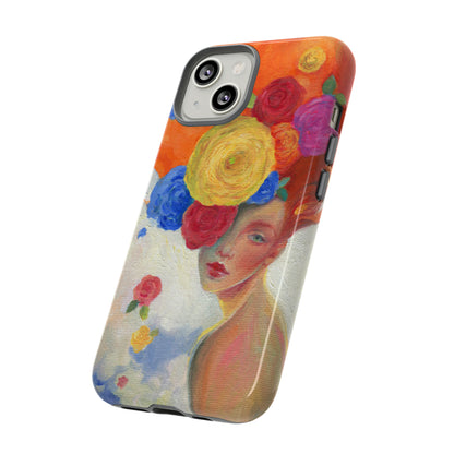 Oil Painting - Woman and Flowers - Protective Phone Case