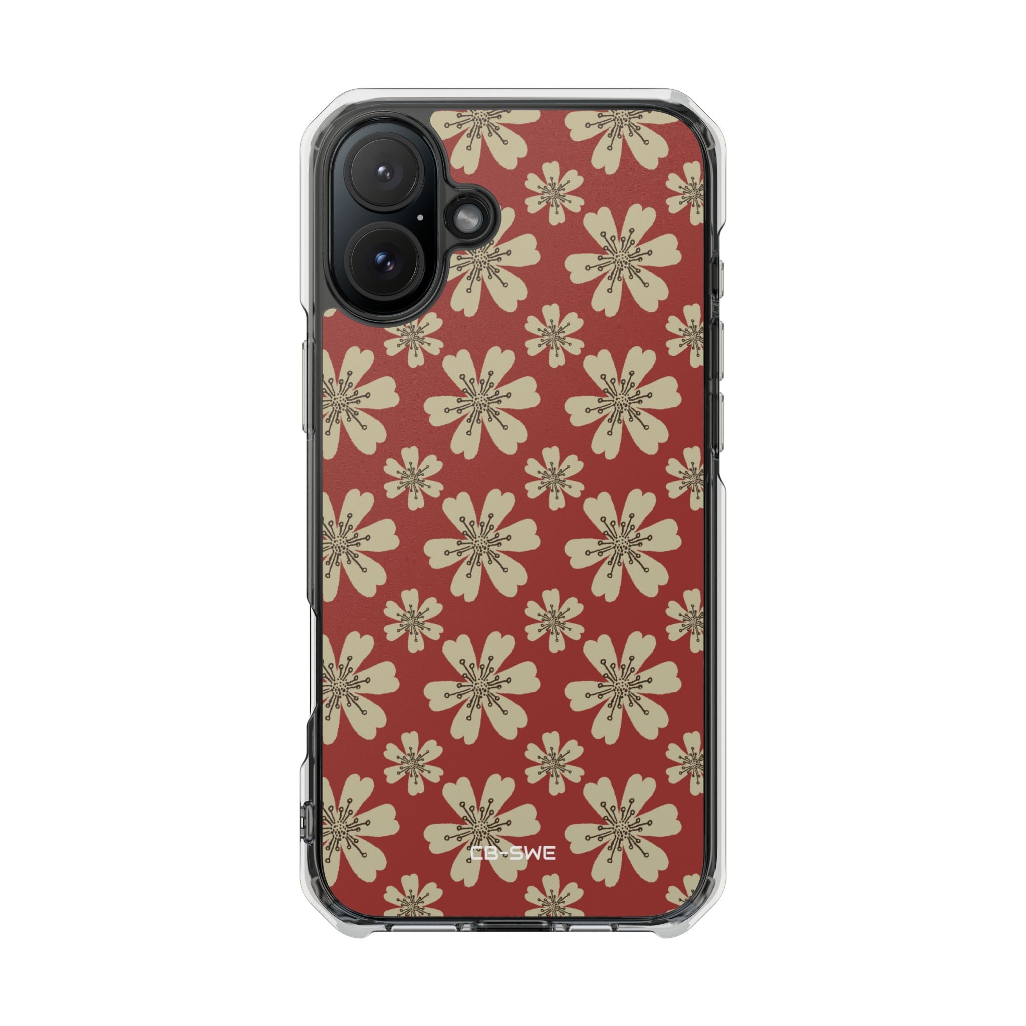 Retro Red Florals iPhone Case - Impact