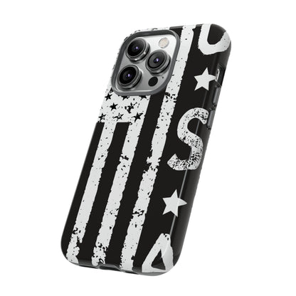 Black n White U.S Flag - Protective Phone Case