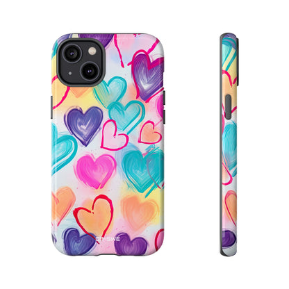 Hearts Dance Playfully - iPhone Case