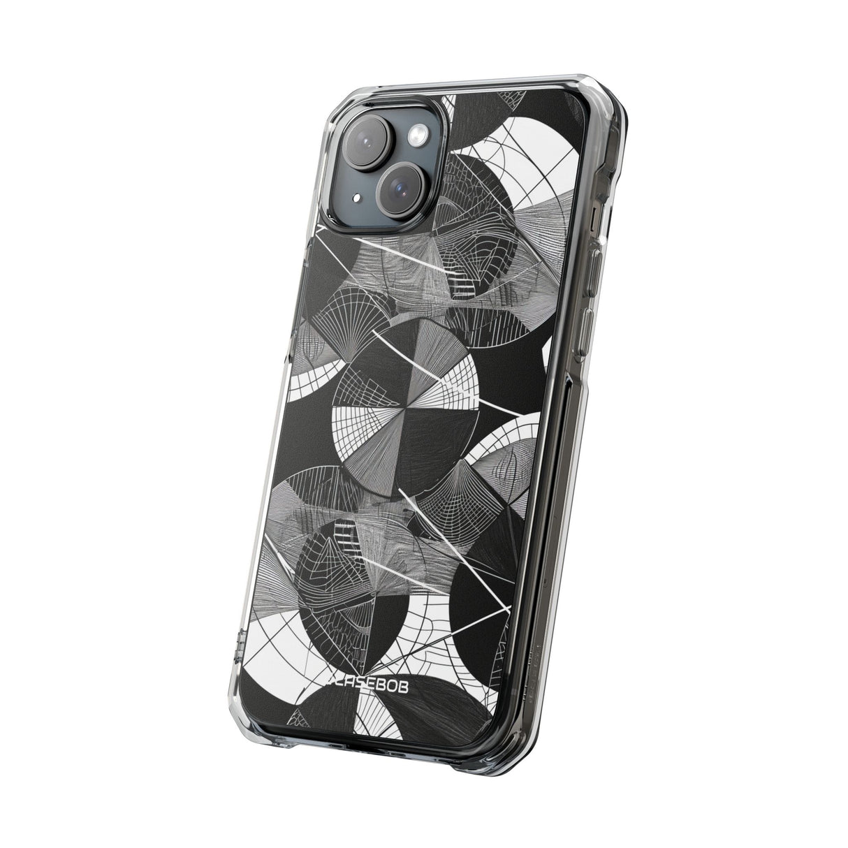 Geometrische Eleganz – Handyhülle für iPhone (Clear Impact – Magnetisch)