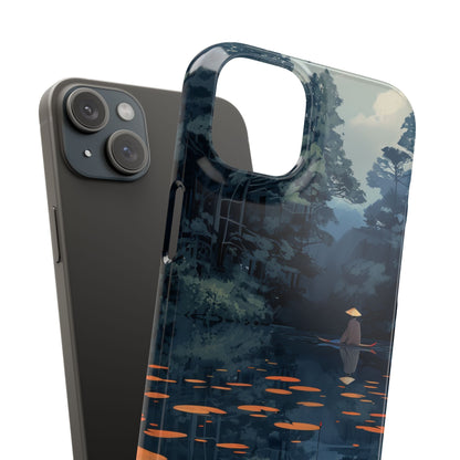 Tranquil Lotus Reflections iPhone 15 - Slim Phone Case