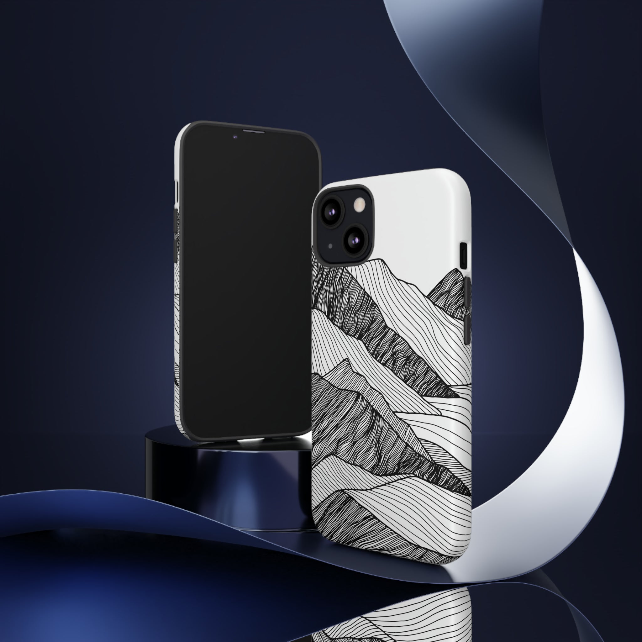 Abstract Mountain Line Art - Protective Phone Case