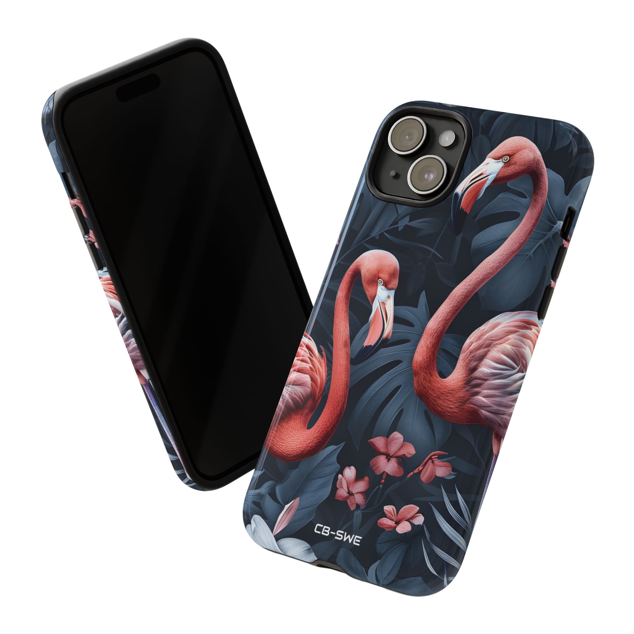 Flamingos Embrace Nature - iPhone Case