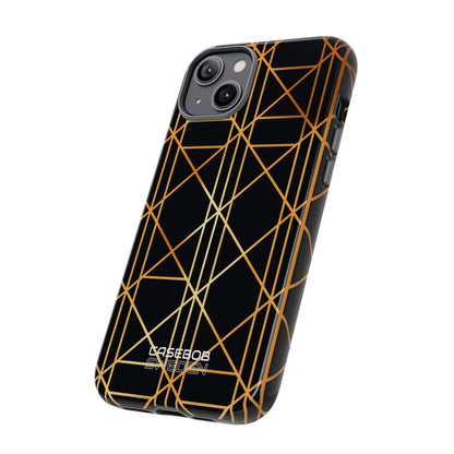 Golden Geometric Elegance iPhone 14 - Tough